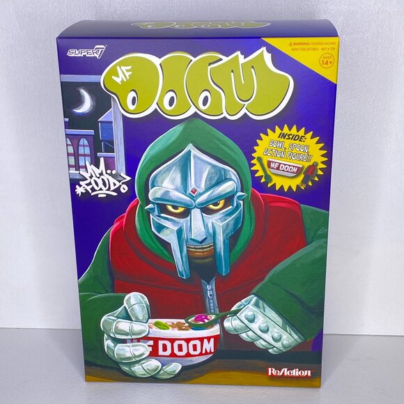 MF Doom Super7 3.75" ReAction Figure Cereal Box Bowl & Spoon Exclusive IN HAND - Picture 1 of 6